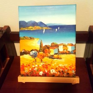 Country side coastal oil painting 8"x10"
